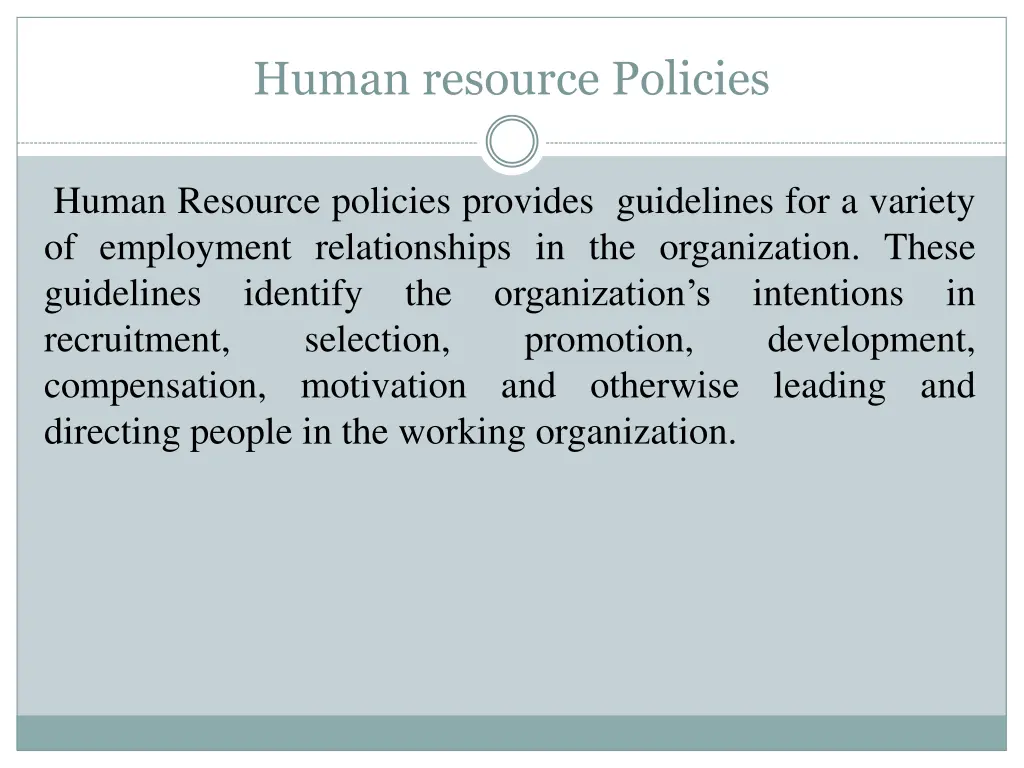 human resource policies
