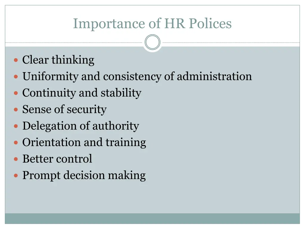 importance of hr polices