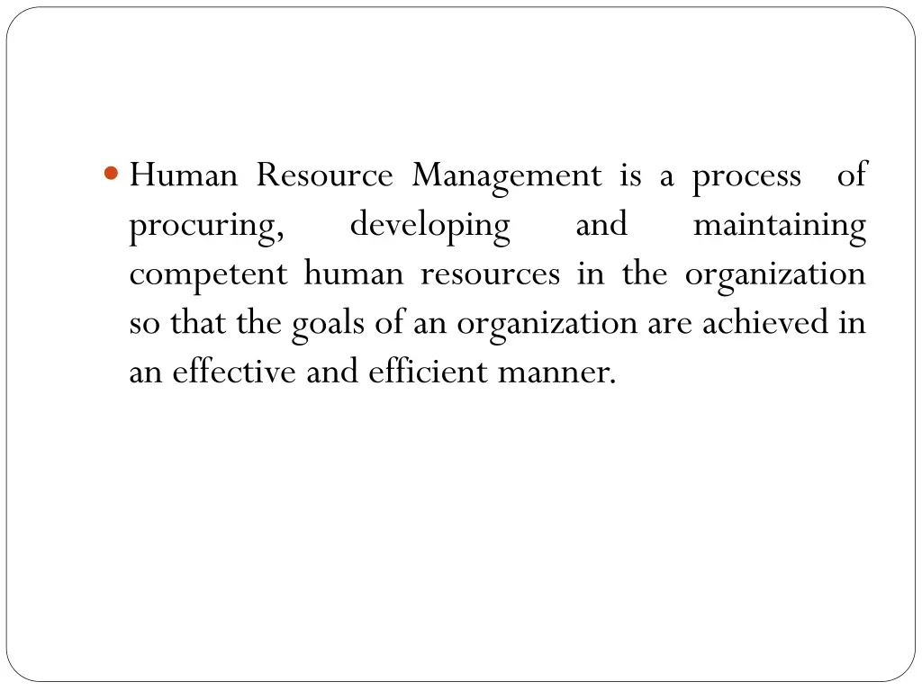 human resource management is a process