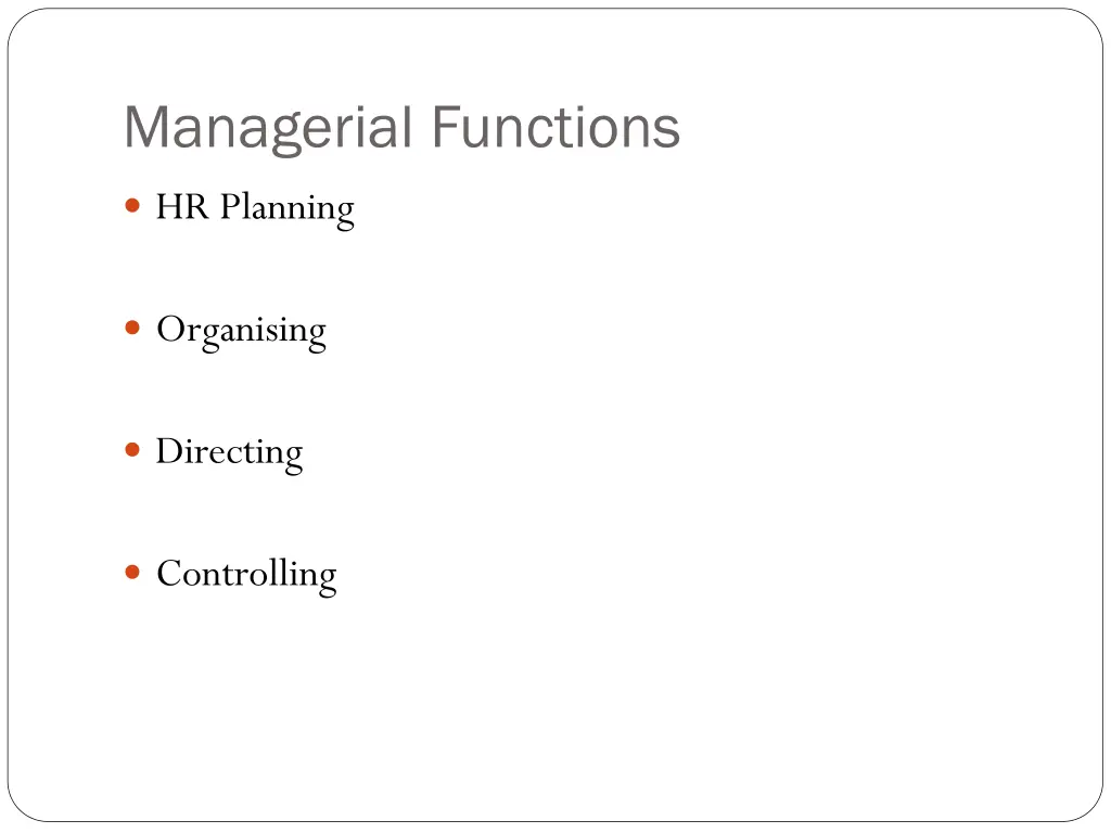 managerial functions