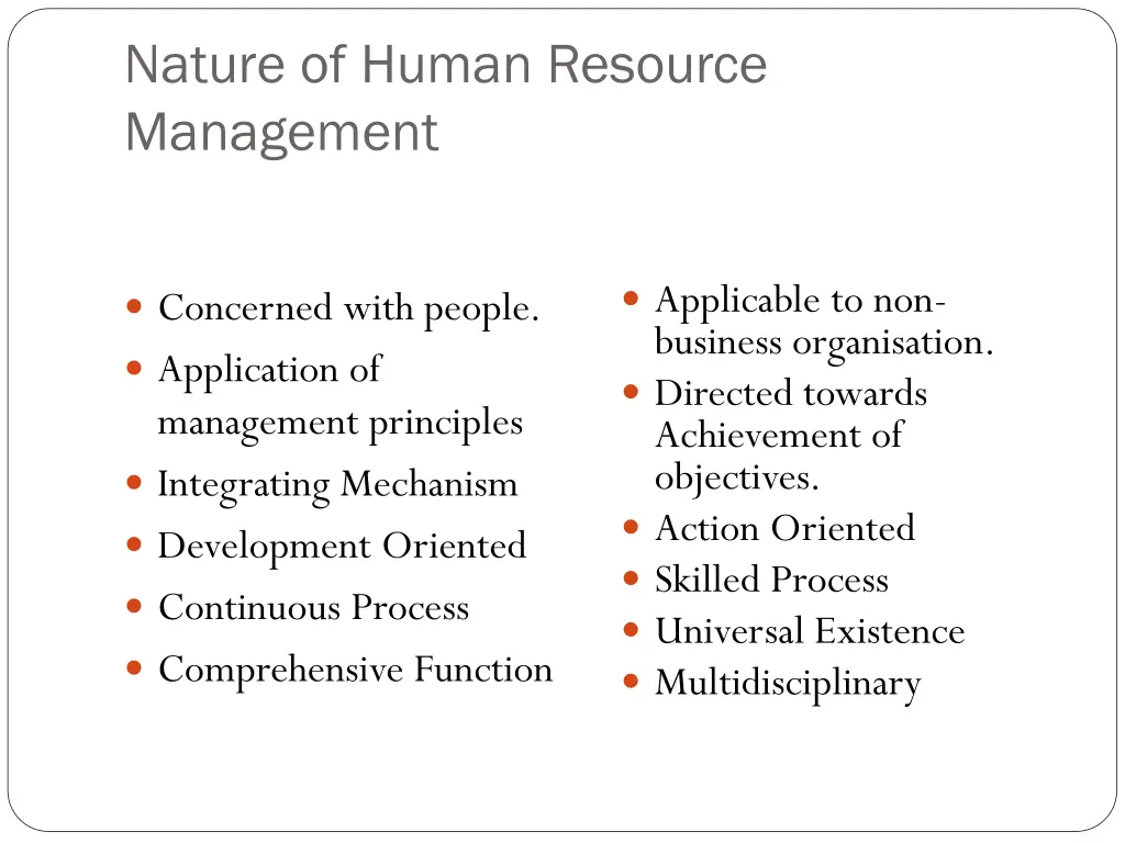 nature of human resource management