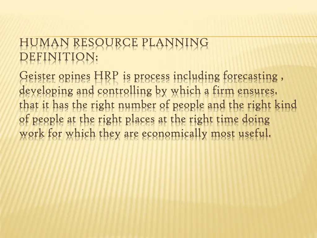 human resource planning definition