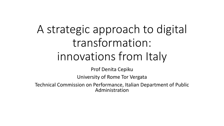 a strategic approach to digital transformation