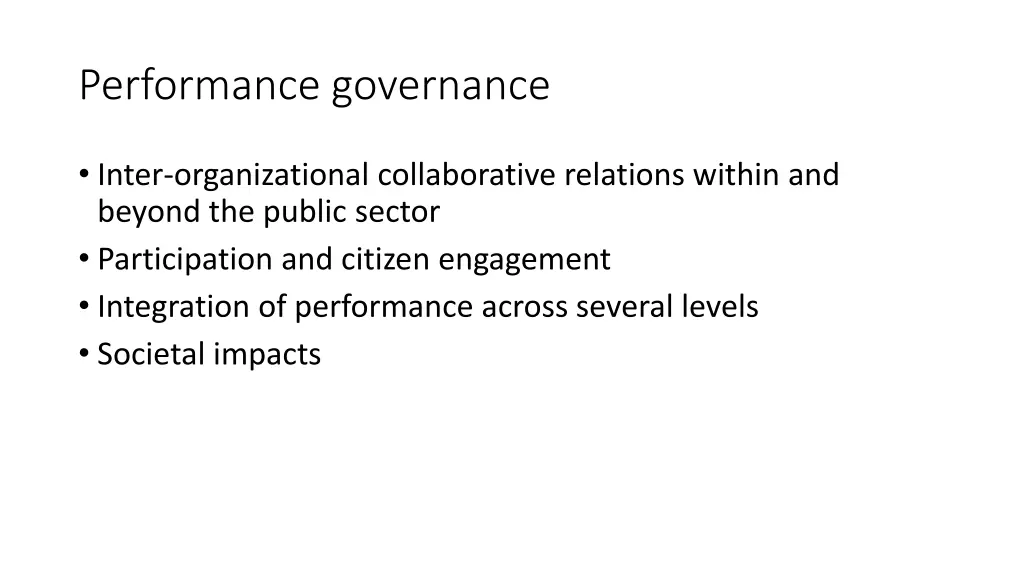 performance governance