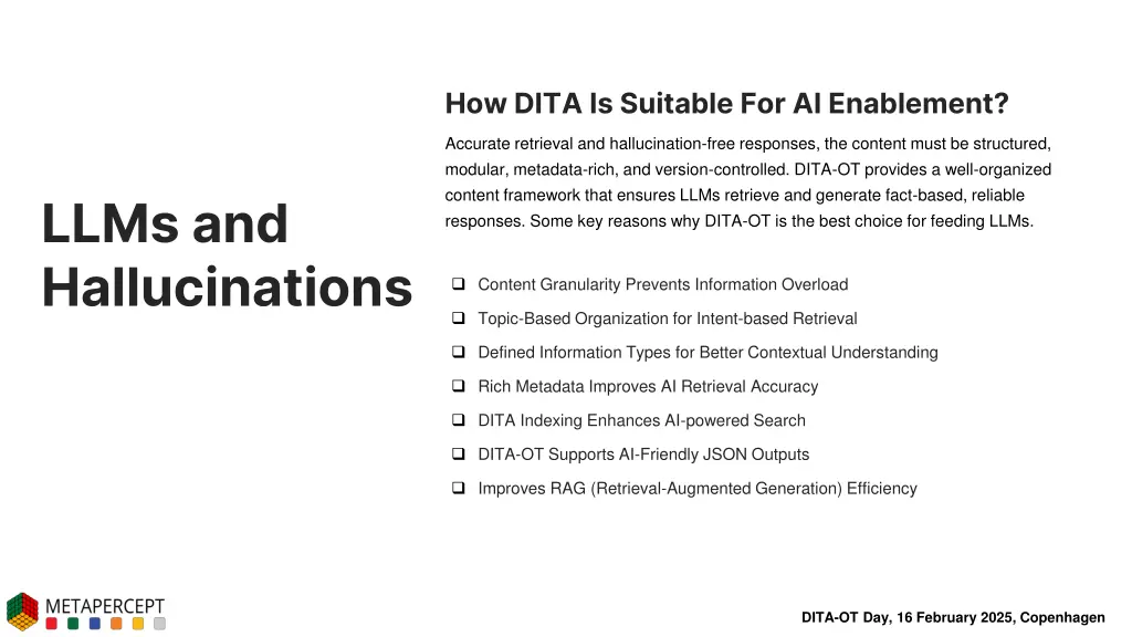 how dita is suitable for ai enablement
