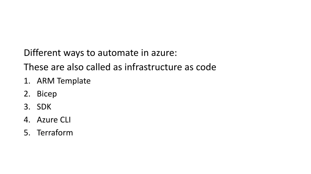 different ways to automate in azure these