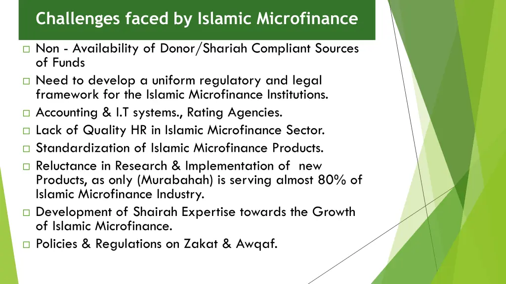 challenges faced by islamic microfinance