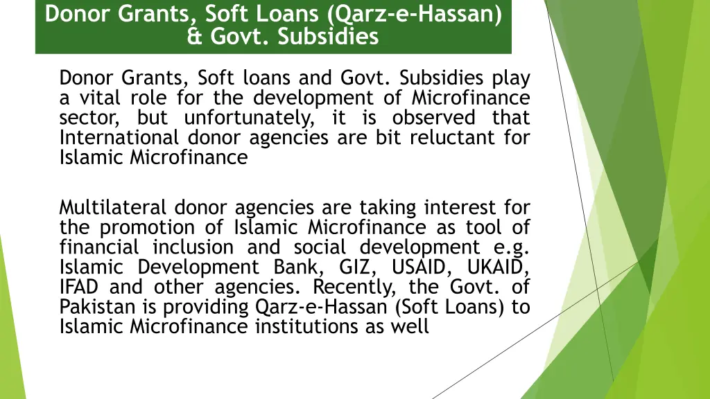 donor grants soft loans qarz e hassan govt