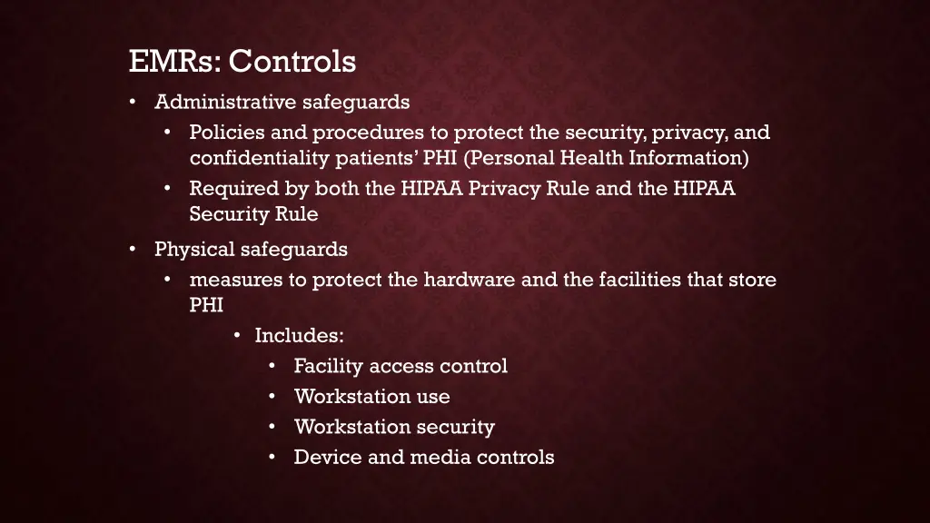 emrs controls