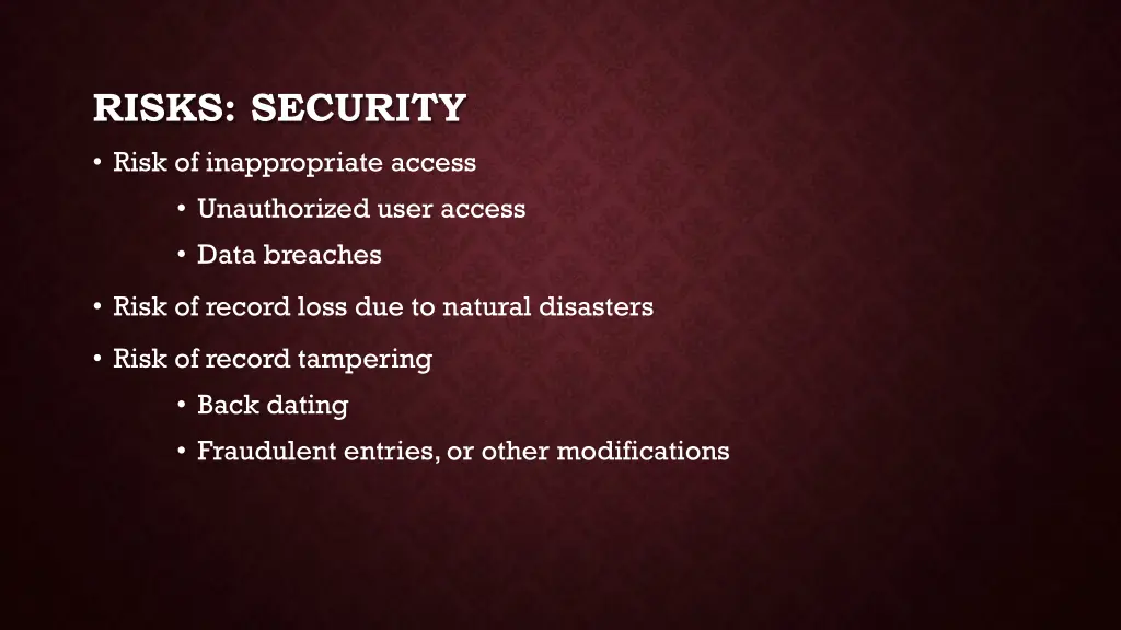 risks security