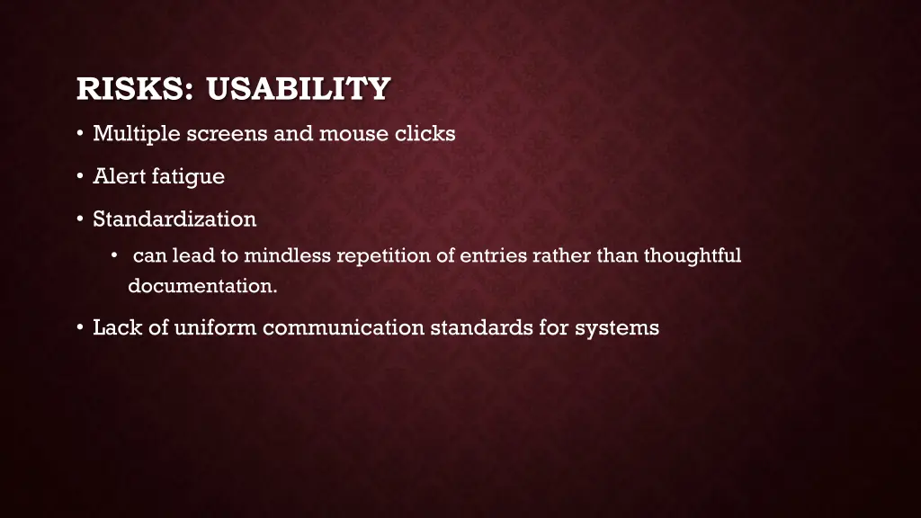 risks usability