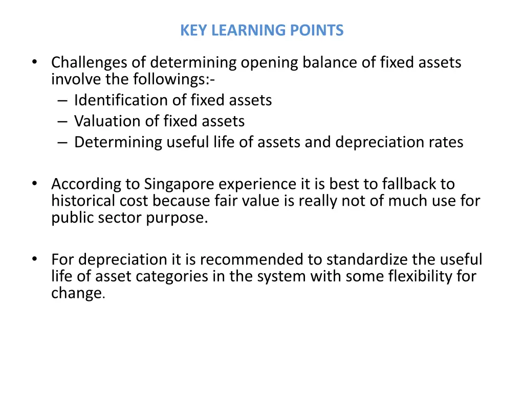 key learning points