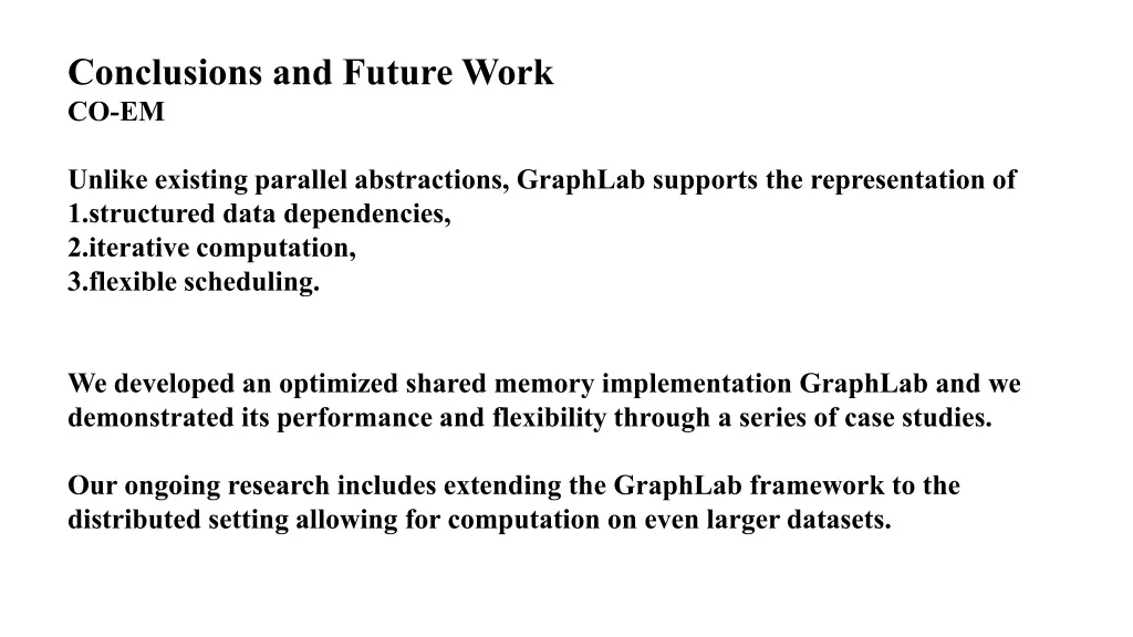 conclusions and future work co em