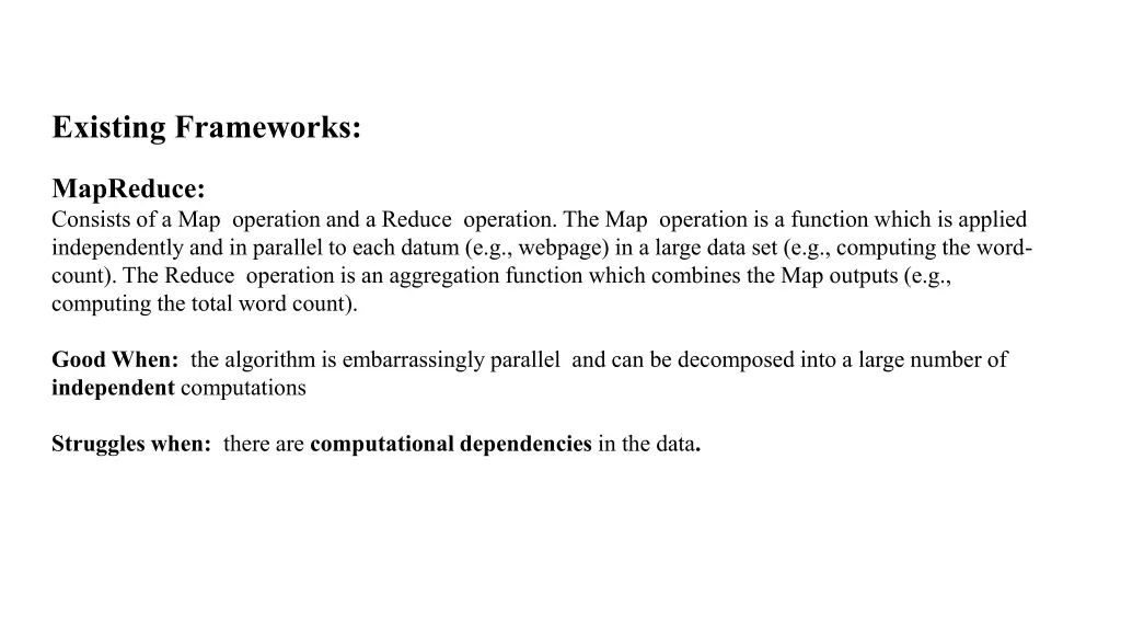 existing frameworks