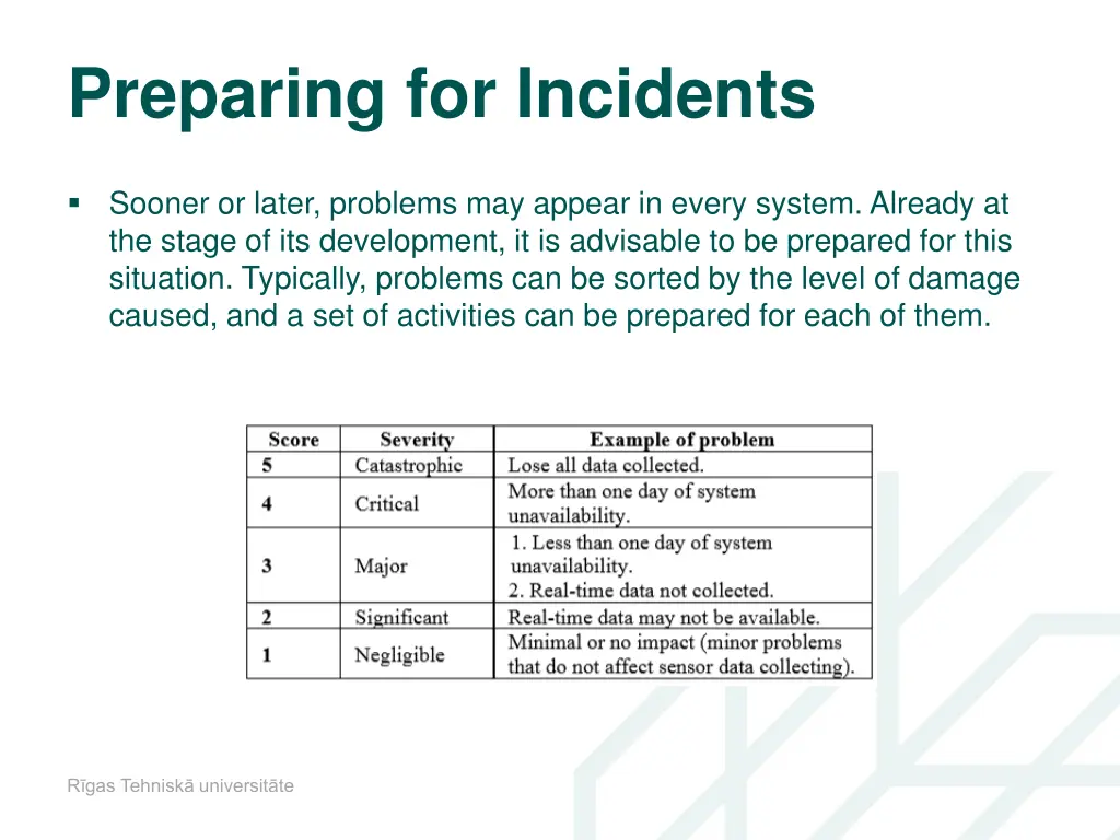 preparing for incidents