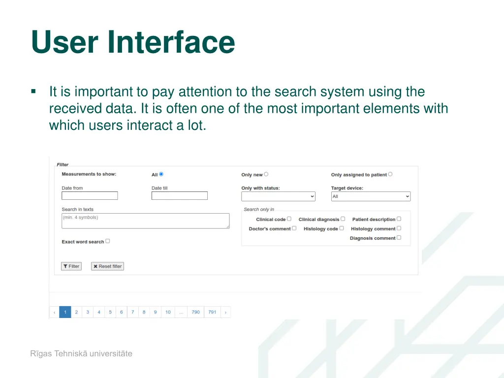 user interface