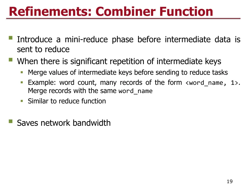 refinements combiner function
