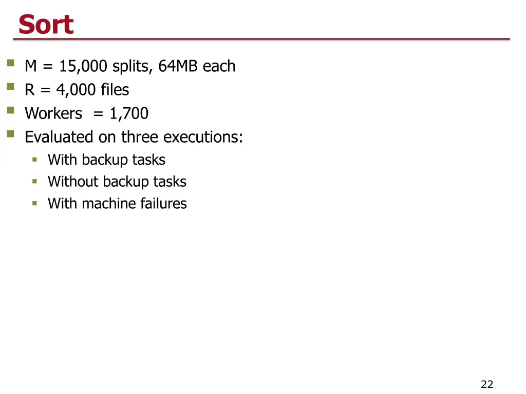 sort m 15 000 splits 64mb each r 4 000 files