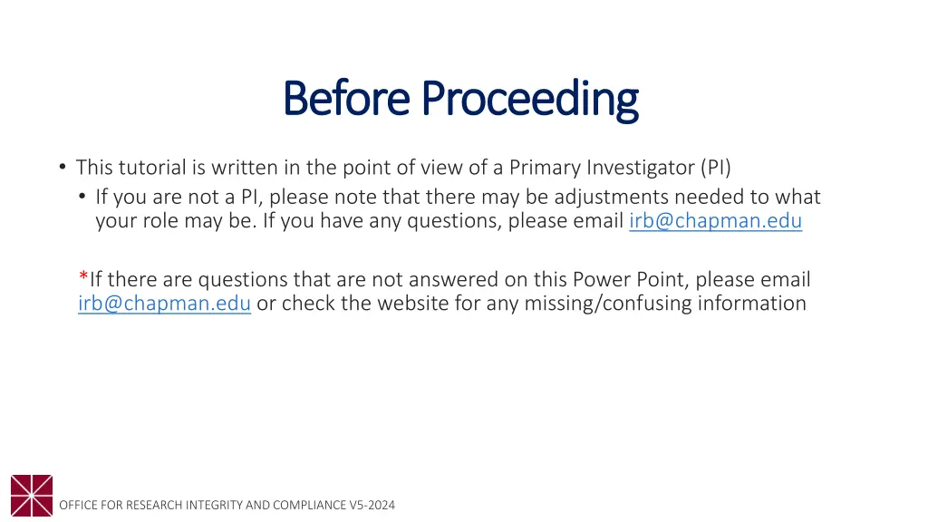 before proceeding before proceeding