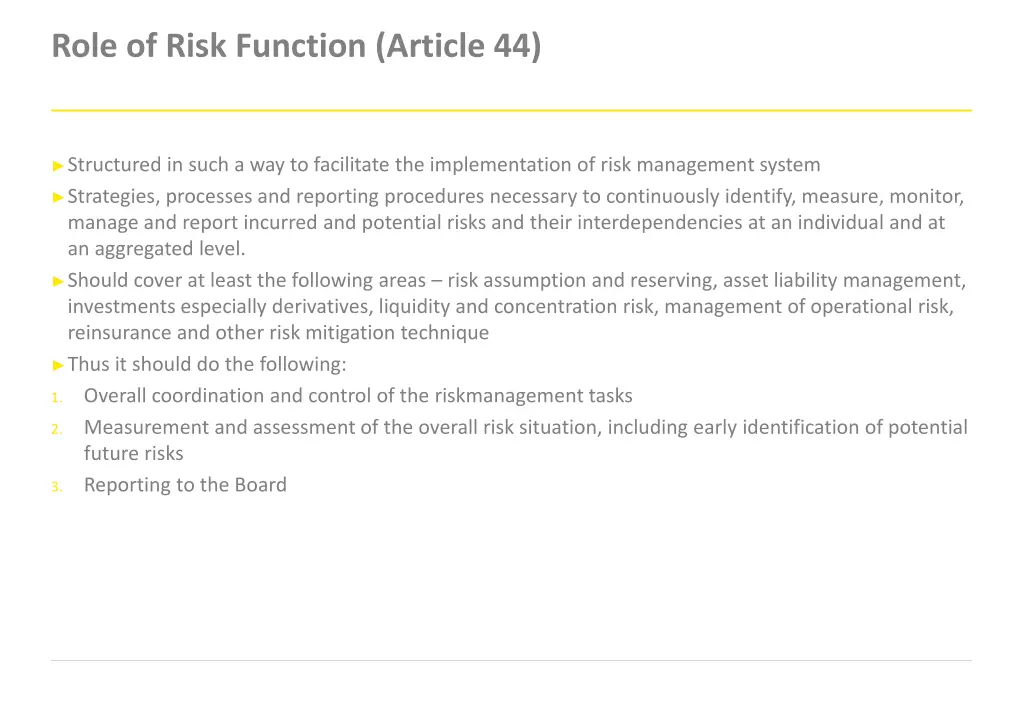 role of risk function article 44