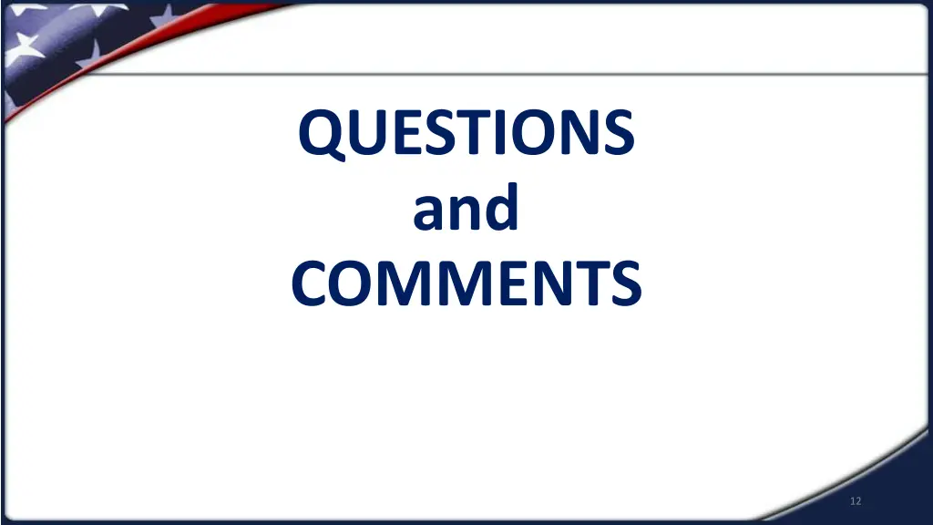 questions and comments