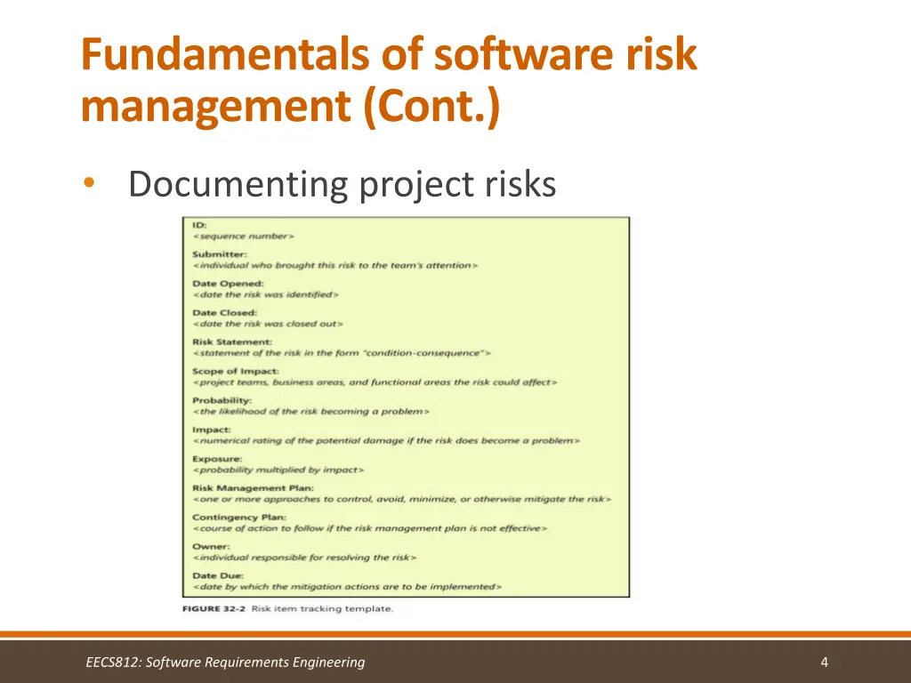 fundamentals of software risk management cont