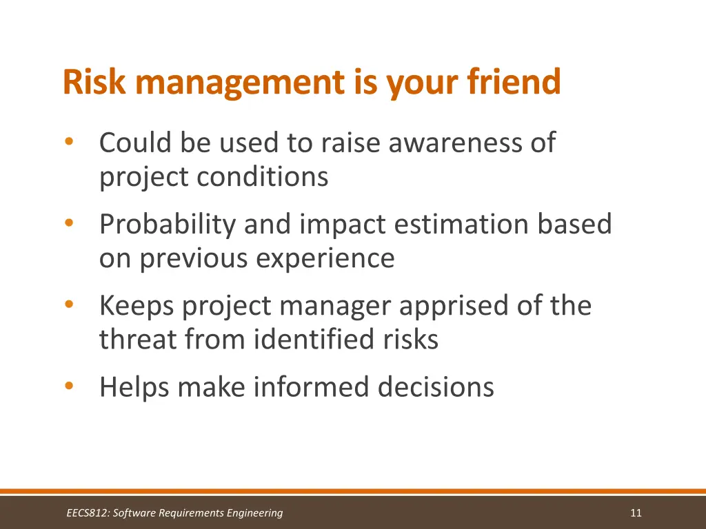 risk management is your friend