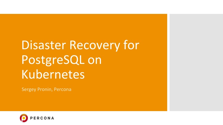 disaster recovery for postgresql on kubernetes