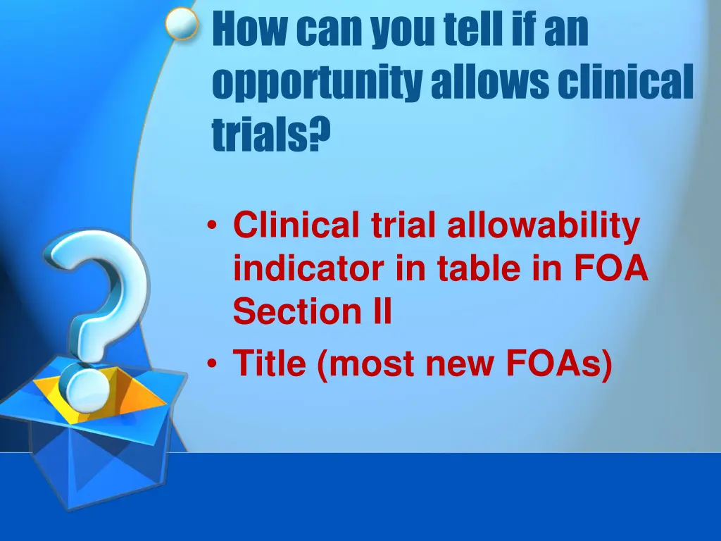how can you tell if an opportunity allows