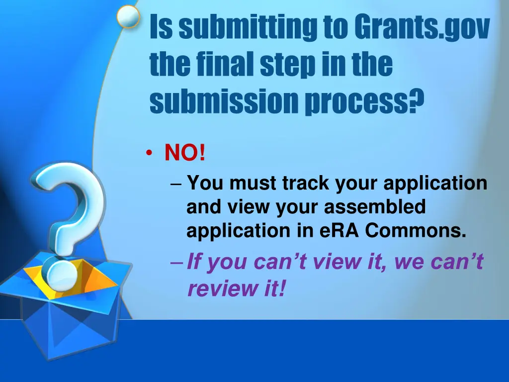 is submitting to grants gov the final step