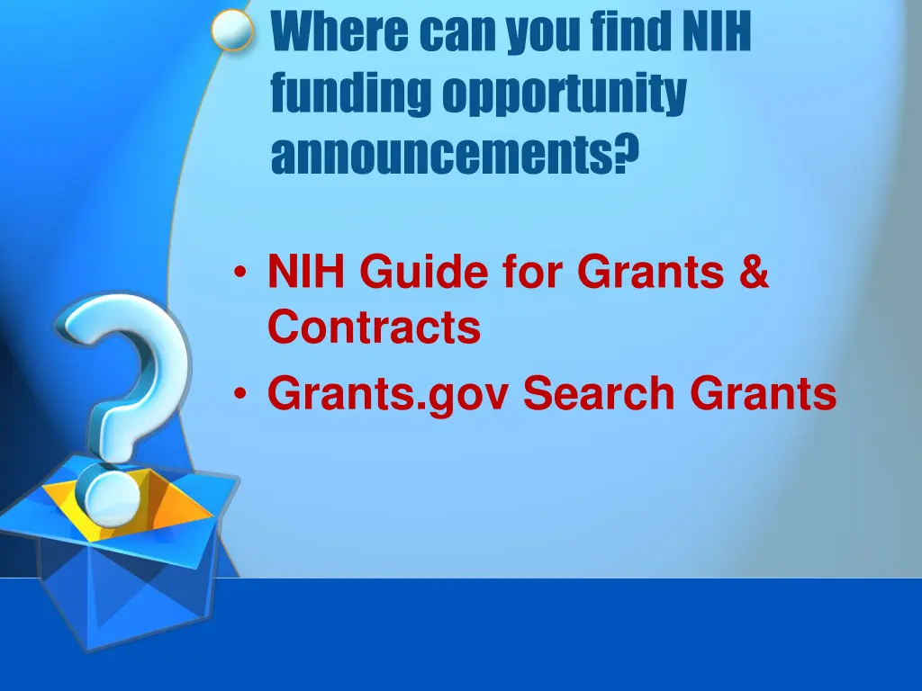 where can you find nih funding opportunity