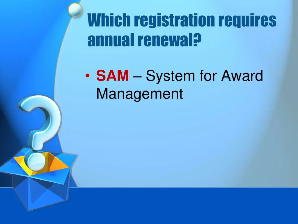 which registration requires annual renewal