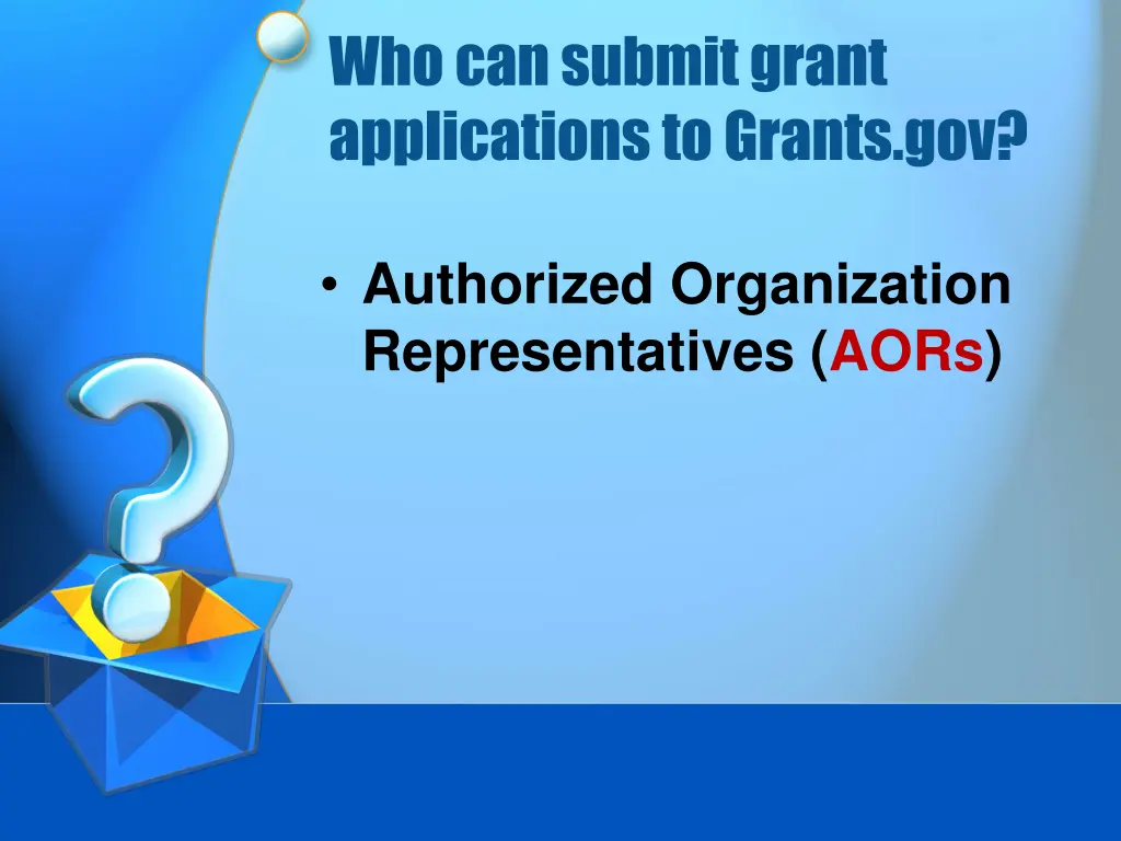 who can submit grant applications to grants gov