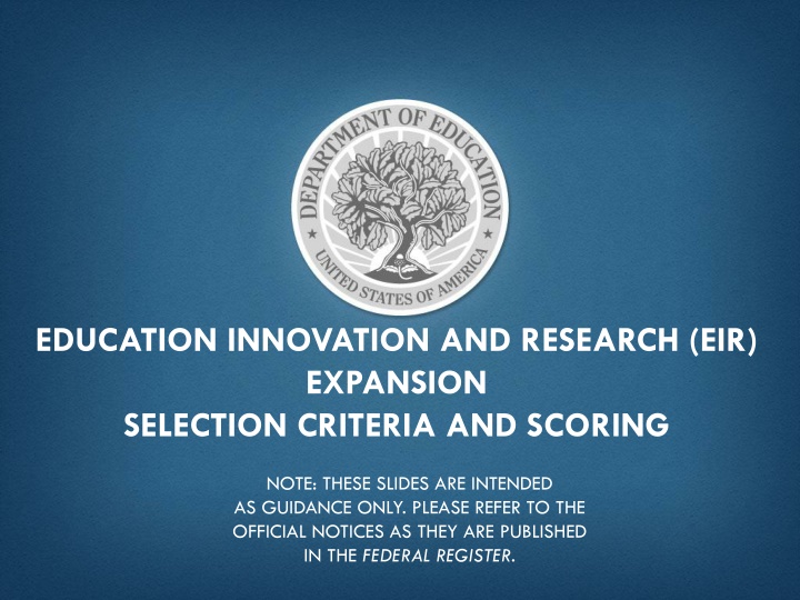 education innovation and research eir expansion