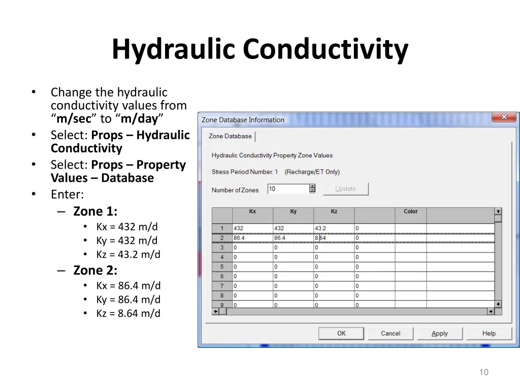 hydraulic conductivity