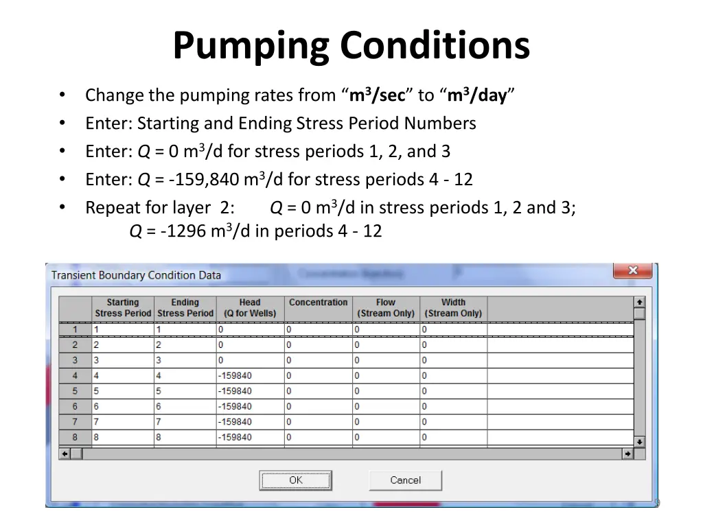 pumping conditions 1
