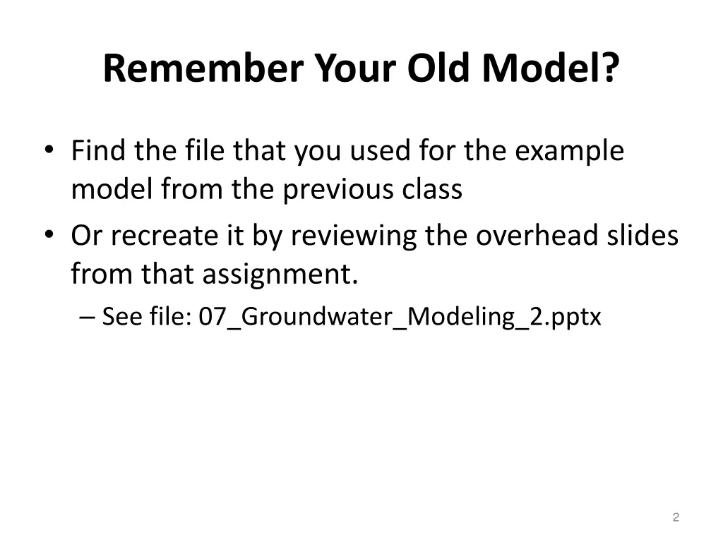 remember your old model