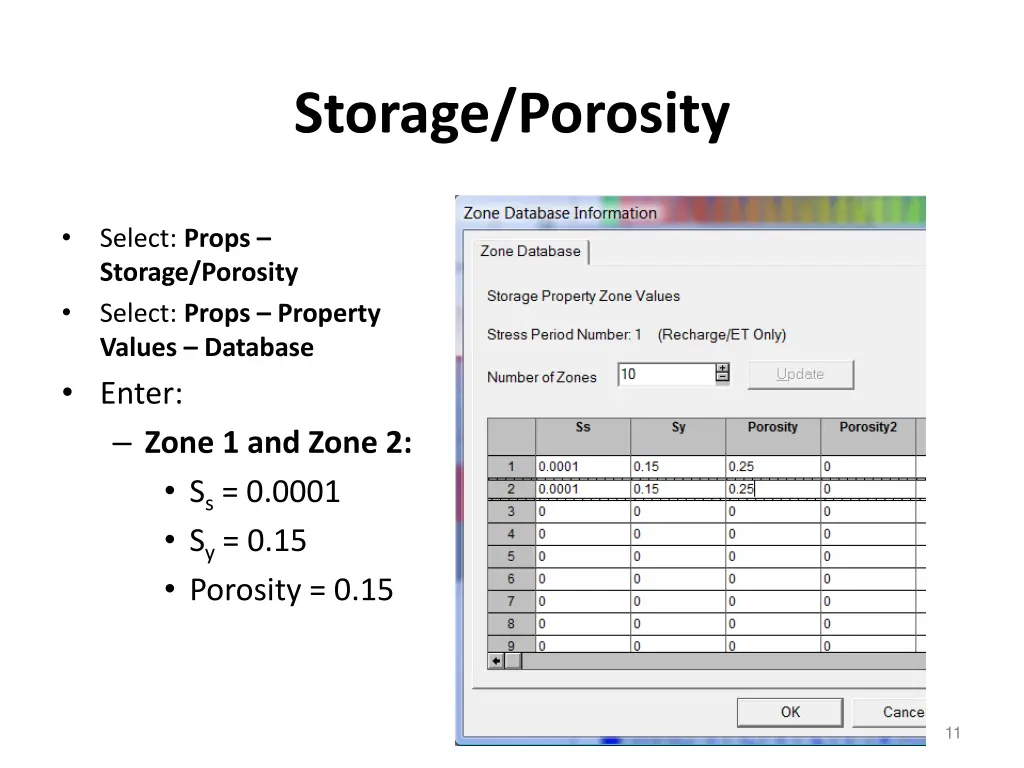 storage porosity