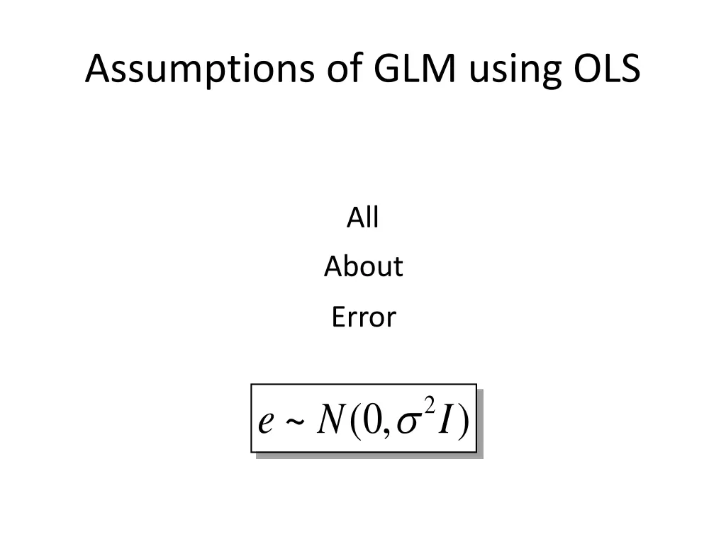 assumptions of glm using ols