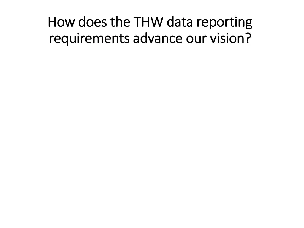 how does the thw data reporting how does