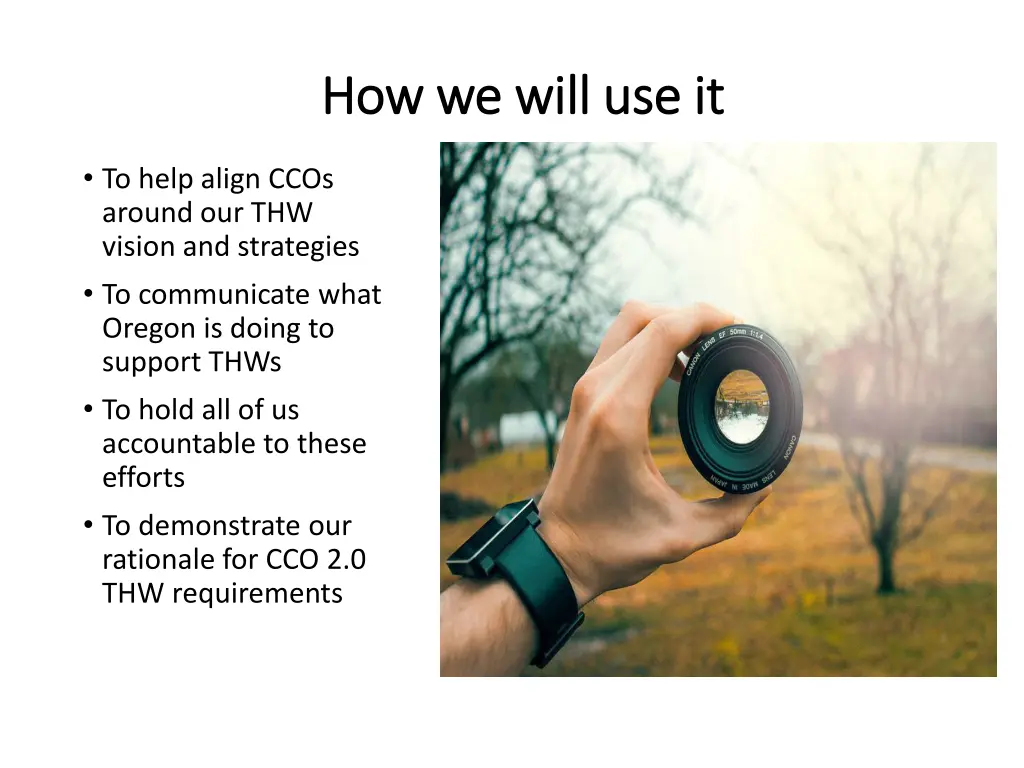 how we will use it how we will use it