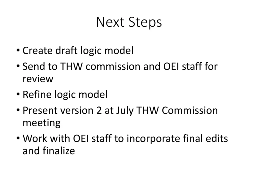 next steps
