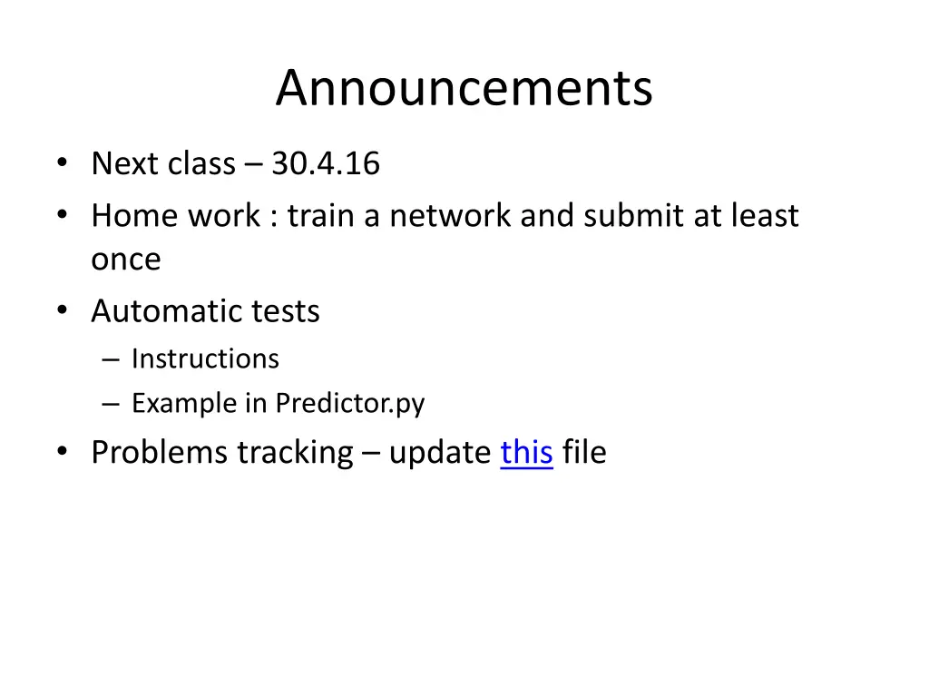 announcements