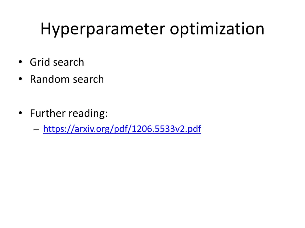 hyperparameter optimization