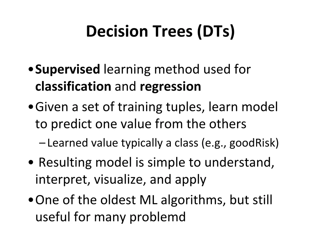 decision trees dts