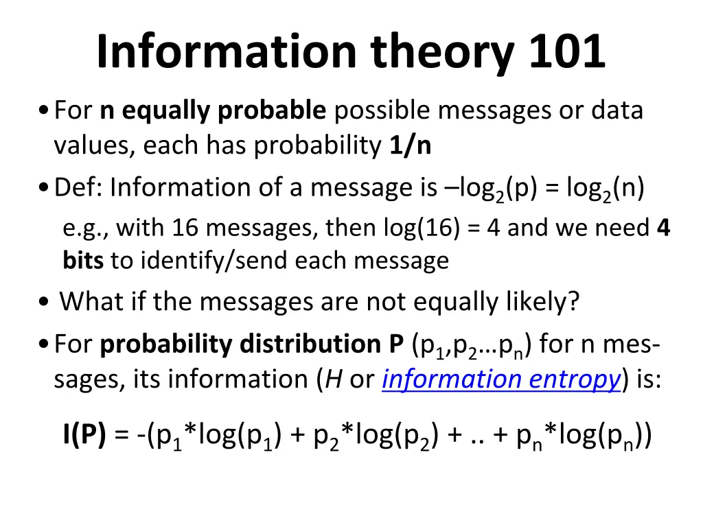 information theory 101 2