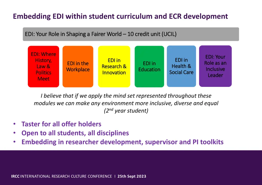 embedding edi within student curriculum