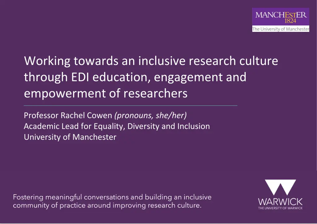 working towards an inclusive research culture