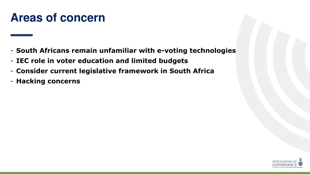 areas of concern