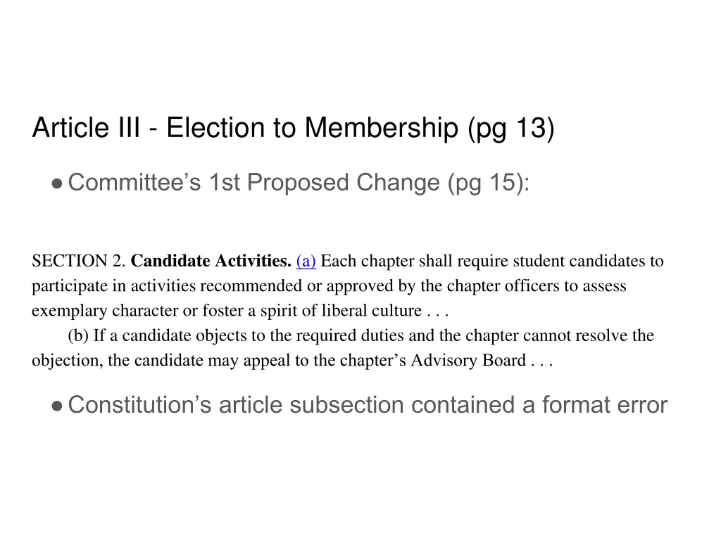 article iii election to membership pg 13 1